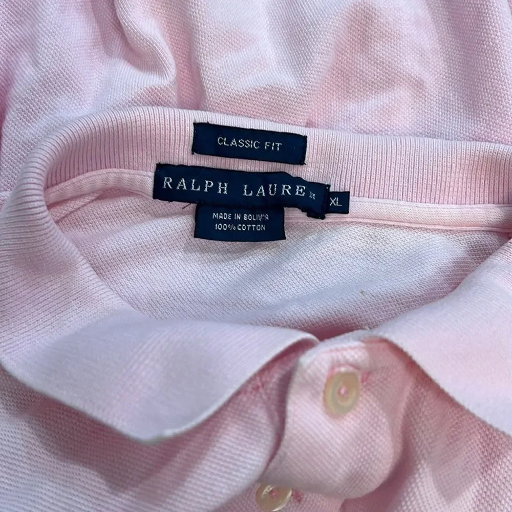 Ralph Lauren classic‎ Fit Short Sleeve Polo Shirt Pink Size XL